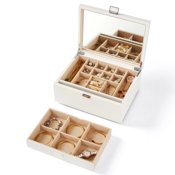 Sophisticated Cream Jewelry Box – Elegant Storage with a Modern Touch - Image 4