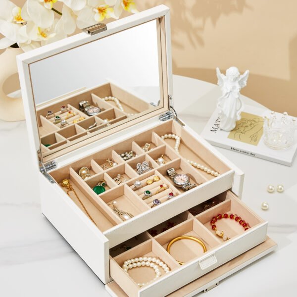 Sophisticated Cream Jewelry Box – Elegant Storage with a Modern Touch - Image 5