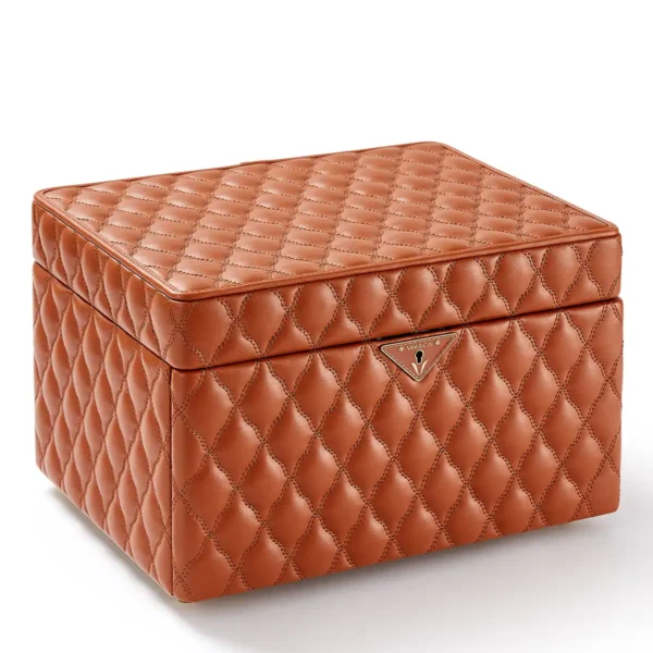custom jewelry boxes with logo – quilted vegan leath