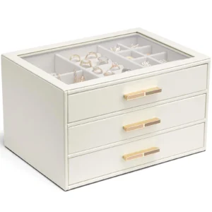 -drawer custom jewelry box with logo and velvet lining