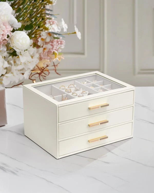 Custom Jewelry Boxes with Logo – 3-Drawer Luxury Organizer for Brands - Image 3