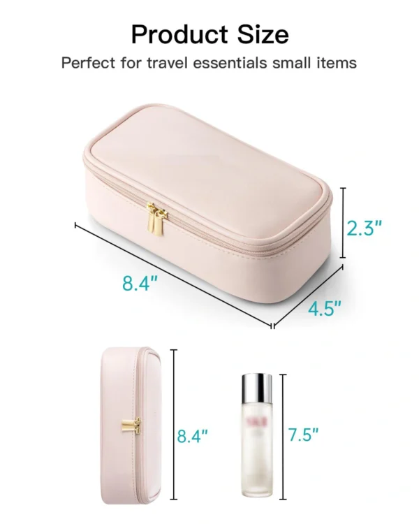 Portable Travel Makeup Bag – Waterproof PU Leather Cosmetic Organizer with Brush Holder (OEM/ODM) - Image 2