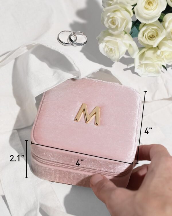 Travel Mini Jewelry Box — Custom Logo, A–Z Monogram, Luxury Plush Finish - Image 4