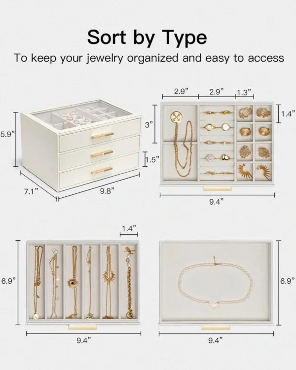 Custom Jewelry Boxes with Logo – 3-Drawer Luxury Organizer for Brands - Image 2