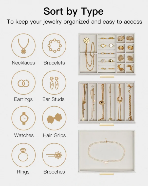 Custom Jewelry Boxes with Logo – 3-Drawer Luxury Organizer for Brands - Image 4