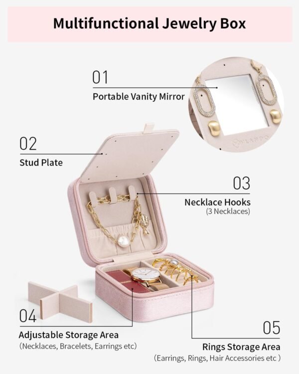 Travel Mini Jewelry Box — Custom Logo, A–Z Monogram, Luxury Plush Finish - Image 6
