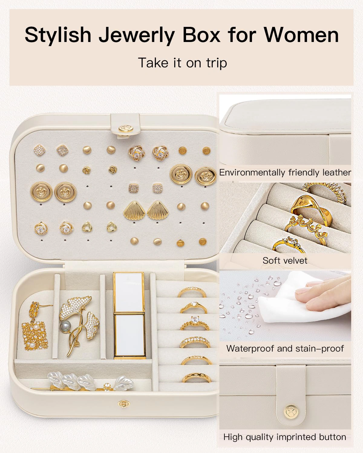 Travel Jewelry Box | Portable Jewelry Organizer for Rings, Earrings & Necklaces (OEM/ODM) - Image 6