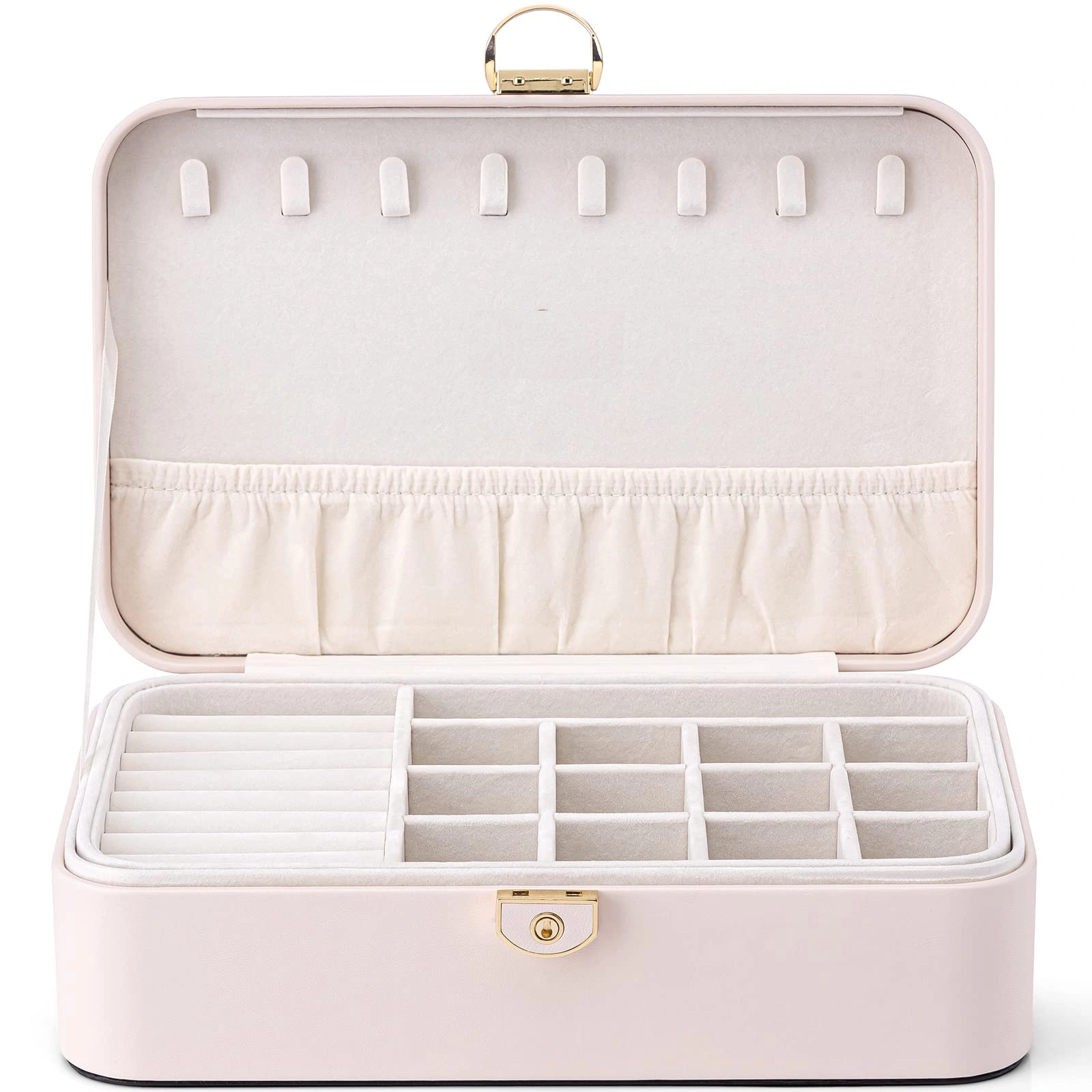 Double-Layer Jewelry Box with Lock | 10" Portable Jewelry Organizer (OEM/ODM) - Image 8